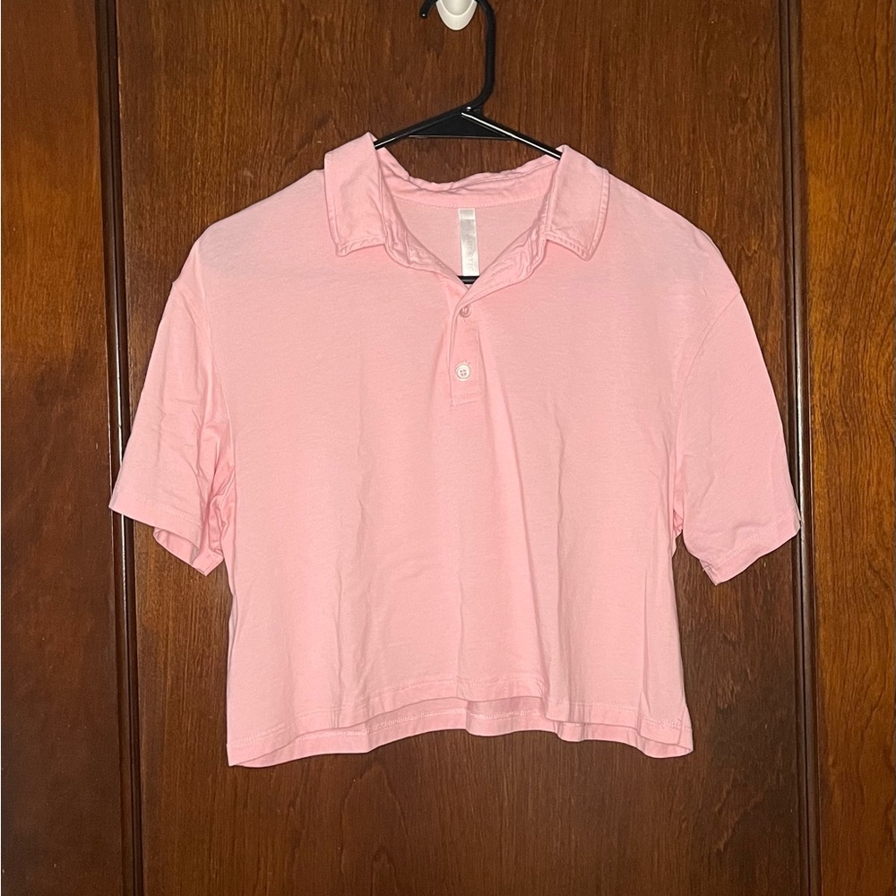 Fabletics Cropped Short Sleeve Polo Size Medium